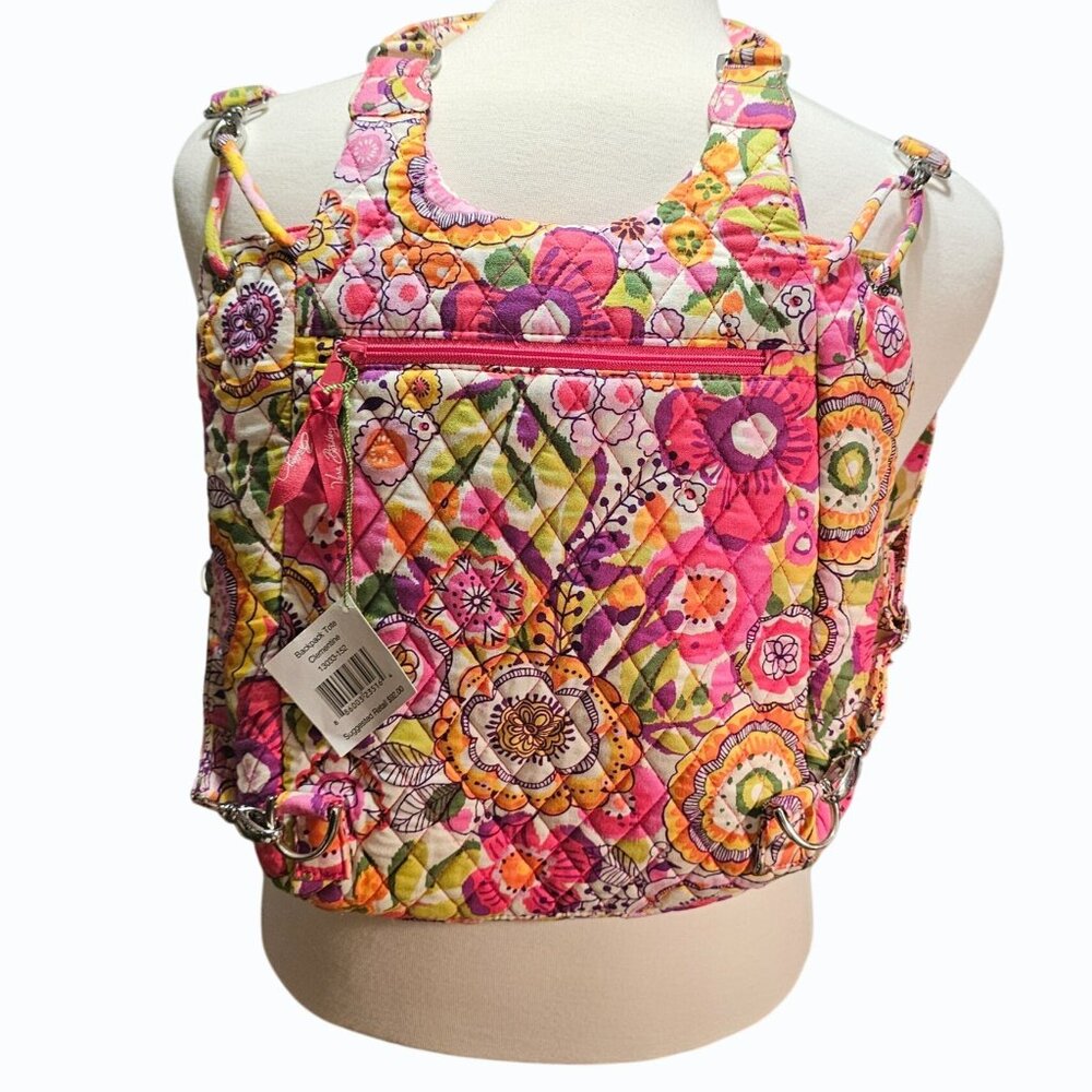 Vera Bradley Convertible Backpack Tote Purse Shoulder Crossbody  Clementine  NWT - Picture 2 of 10